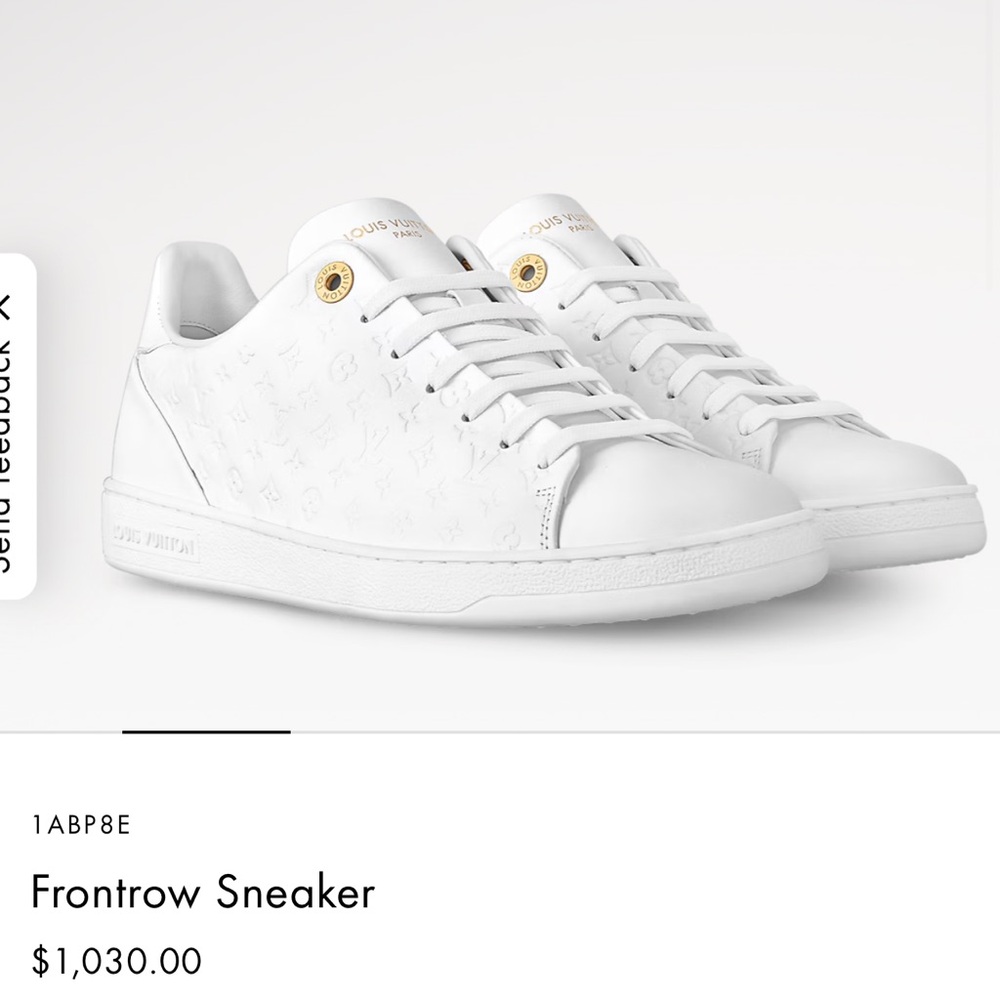 Louis Vuitton White and Gold Frontrow Sneakers